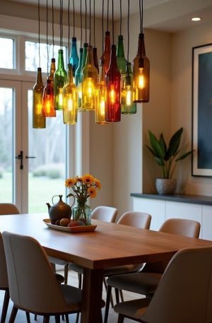 Recycle Products Vintage Bottle Glow Chandelier
