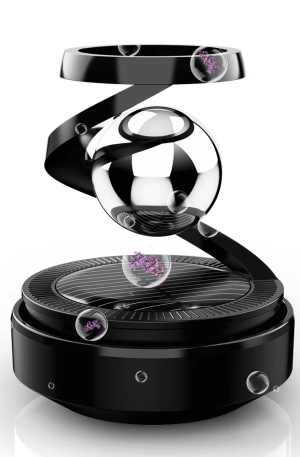 Solar-Powered Rotating Car Air Freshener–Suspension Perfume Diffuser Black